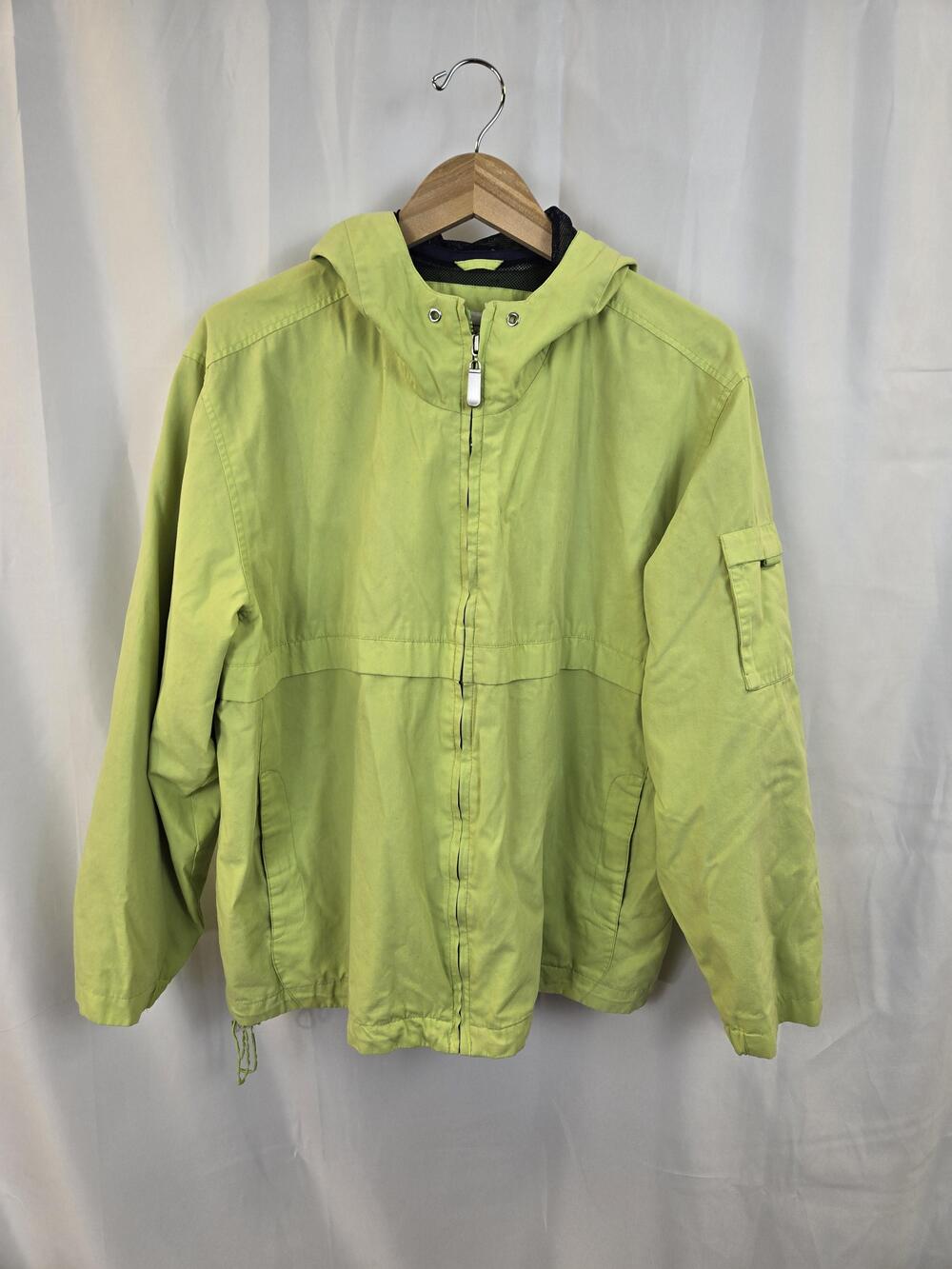 Cambridge Jacket Mens XL Green Hooded Full Zip Lined Canvas Windbreaker Pockets